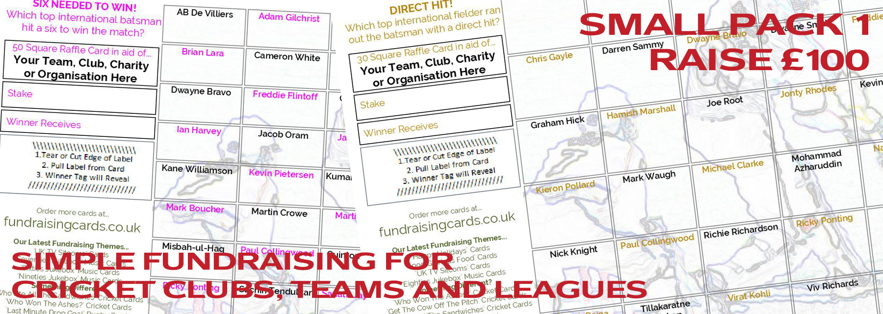 Raise �&pound;200 Cricket Club Fundraising Card Pack